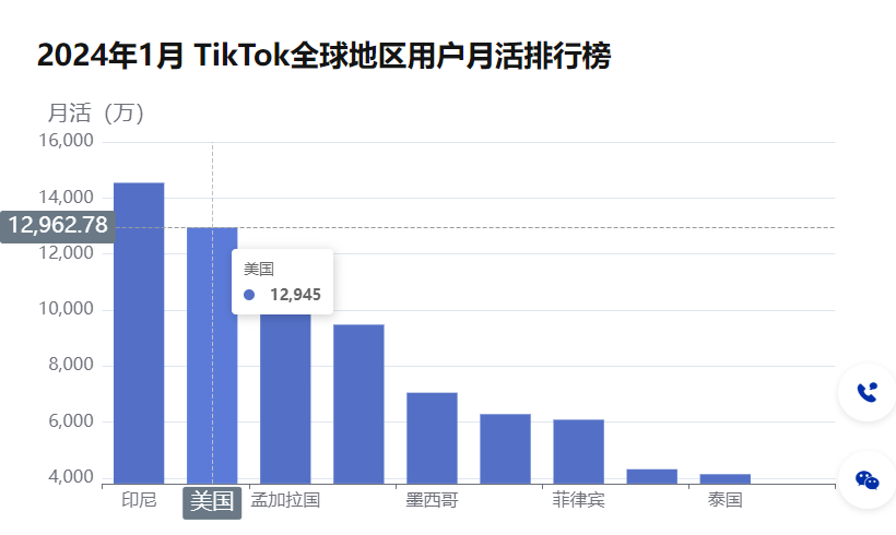 TikTok月活榜